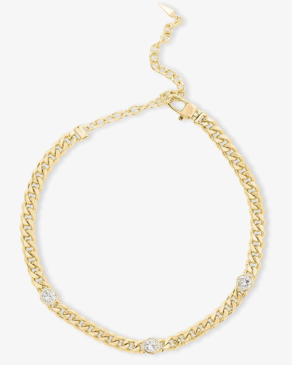 NEW MELINDA MARIA women's julian triple diamond choker necklace in gold